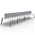 RAPIDLINE ETERNITY WORKSTATION 8 PERSON BACK TO BACK 1200 X 750MM WITH SCREEN NATURAL WHITE  BLACK