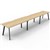 RAPIDLINE ETERNITY WORKSTATION 3 PERSON 1500 X 750MM NATURAL OAK  BLACK