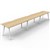 RAPIDLINE ETERNITY WORKSTATION 3 PERSON 1800 X 750MM NATURAL OAK  WHITE SATIN