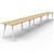 RAPIDLINE ETERNITY WORKSTATION 4 PERSON 1800 X 750MM NATURAL OAK  WHITE SATIN