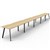 RAPIDLINE ETERNITY WORKSTATION 5 PERSON 1200 X 750MM NATURAL OAK  BLACK