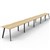 RAPIDLINE ETERNITY WORKSTATION 5 PERSON 1500 X 750MM NATURAL OAK  BLACK