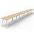 RAPIDLINE ETERNITY WORKSTATION 5 PERSON 1500 X 750MM NATURAL OAK  WHITE SATIN