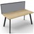 RAPIDLINE ETERNITY WORKSTATION 1 PERSON 1200 X 750MM WITH SCREEN NATURAL OAK  BLACK