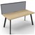 RAPIDLINE ETERNITY WORKSTATION 1 PERSON 1800 X 750MM WITH SCREEN NATURAL OAK  BLACK