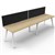 RAPIDLINE ETERNITY WORKSTATION 2 PERSON 1500 X 750MM WITH SCREEN NATURAL OAK  WHITE SATIN