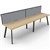 RAPIDLINE ETERNITY WORKSTATION 2 PERSON 1800 X 750MM WITH SCREEN NATURAL OAK  BLACK