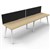 RAPIDLINE ETERNITY WORKSTATION 2 PERSON 1800 X 750MM WITH SCREEN NATURAL OAK  WHITE SATIN