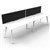 RAPIDLINE ETERNITY WORKSTATION 2 PERSON 1800 X 750MM WITH SCREEN NATURAL WHITE  WHITE SATIN