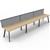 RAPIDLINE ETERNITY WORKSTATION 3 PERSON 1200 X 750MM WITH SCREEN NATURAL OAK  BLACK