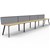 RAPIDLINE ETERNITY WORKSTATION 4 PERSON 1500 X 750MM WITH SCREEN NATURAL OAK  BLACK