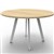 RAPIDLINE ETERNITY ROUND TABLE 1200MM NATURAL OAK  WHITE SATIN