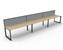 RAPID INFINITY DELUXE 3 PERSON LOOP LEG SINGLE SIDED WORKSTATION WITH SCREEN