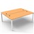 RAPID INFINITY 2 PERSON PROFILE LEG DOUBLE SIDED WORKSTATION 1800 X 700MM BEECH