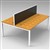 RAPID INFINITY 2 PERSON PROFILE LEG DOUBLE SIDED WORKSTATION WITH SCREEN 1200 X 700MM BEECH