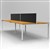RAPID INFINITY 4 PERSON PROFILE LEG DOUBLE SIDED WORKSTATION WITH SCREEN 1200 X 700MM BEECH