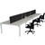 RAPID INFINITY 6 PERSON PROFILE LEG DOUBLE SIDED WORKSTATION WITH SCREEN 1500 X 700MM WHITE