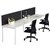 RAPID INFINITY 2 PERSON PROFILE LEG SINGLE SIDED WORKSTATION WITH SCREEN 1800 X 700MM WHITE
