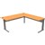 RAPID SPAN C LEG DESK AND RETURN METAL MODESTY PANEL 1800 X 700  1100 X 600MM BEECHSILVER