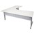 RAPID SPAN C LEG CORNER WORKSTATION METAL MODESTY PANEL 1800 X 1800 X 700MM NATURAL WHITESILVER