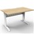 RAPID SPAN DESK METAL MODESTY PANEL 1200 X 700 X 730MM WHITENATURAL OAK