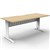 RAPID SPAN DESK METAL MODESTY PANEL 1800 X 700 X 730MM WHITENATURAL OAK