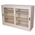 STEELCO GLASS SLIDING DOOR CUPBOARD 2 SHELF 1015 X 914 X 465MM SILVER GREY