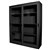 STEELCO GLASS SLIDING DOOR CUPBOARD 3 SHELVES 1830 X 1500 X 465MM GRAPHITE RIPPLE
