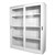 STEELCO GLASS SLIDING DOOR CUPBOARD 3 SHELVES 1830 X 1500 X 465MM WHITE SATIN
