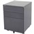 GO STEEL MOBILE PEDESTAL STEEL 3 DRAWER 460 X 472 X 610MM GRAPHITE RIPPLE
