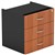 OM FIXED PEDESTAL 3 DRAWER 464 X 400 X 450MM CHERRYCHARCOAL