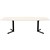 OM BOARDROOM TABLE BOAT SHAPED 2400 X 1200MM WHITEBLACK