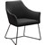 TULIP TUB CHAIR SLED BASE DARK CHARCOAL