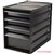 ITALPLAST GREENR RECYCLED OFFICE ORGANISER CABINET 4 DRAWER 255 X 165 X 230MM BLACK
