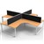 RAPID INFINITY 4 PERSON LOOP LEG CORNER WORKSTATION POD WITH SCREEN 3030 X 3030 X 1200MM BEECH
