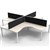 RAPID INFINITY 4 PERSON PROFILE LEG CORNER WORKSTATION POD WITH SCREEN 3630 X 3030 X 1200MM NATURAL WHITE