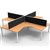 RAPID INFINITY 4 PERSON PROFILE LEG CORNER WORKSTATION POD WITH SCREEN 3630 X 3630 X 1200MM BEECH