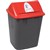 ITALPLAST SWING TOP WASTE SEPARATION BIN LANDFILL 32 LITRE BLACKRED