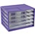 ITALPLAST DOCUMENT CABINET 5 DRAWER 255 X 330 X 230MM A4 GRAPE