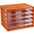 ITALPLAST DOCUMENT CABINET 5 DRAWER 255 X 330 X 230MM A4 MANDARIN