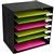 ITALPLAST ADJUSTABLE METAL STATIONERY RACK 6TIER BLACK