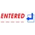 DESKMATE PREINKED MESSAGE STAMP ENTERED AND DATE BLUERED