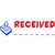 DESKMATE PREINKED MESSAGE STAMP RECEIVED AND DATE BLUERED
