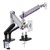 BRATECK PREMIUM DUAL MONITOR ALUMINIUM SPRING MONITOR ARM SILVER