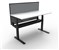 RAPIDLINE PARAMOUNT SINGLE SIDED ELECTRIC HEIGHT ADJUSTABLE WORKSTATION 1500 X 750MM NATURAL WHITEBLACK FRAMEGREY PRIVACY SCREEN