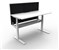 RAPIDLINE PARAMOUNT SINGLE SIDED ELECTRIC HEIGHT ADJUSTABLE WORKSTATION 1500 X 750MM NATURAL WHITEWHITE FRAMEBLACK PRIVACY SCREEN