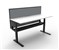 RAPIDLINE PARAMOUNT SINGLE SIDED ELECTRIC HEIGHT ADJUSTABLE WORKSTATION 1800 X 750MM NATURAL WHITEBLACK FRAMEGREY PRIVACY SCREEN