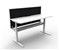 RAPIDLINE PARAMOUNT SINGLE SIDED ELECTRIC HEIGHT ADJUSTABLE WORKSTATION 1800 X 750MM NATURAL WHITEWHITE FRAMEBLACK PRIVACY SCREEN