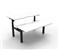 RAPIDLINE PARAMOUNT 2 PERSON BACK TO BACK ELECTRIC HEIGHT ADJUSTABLE WORKSTATION 1500 X 1530MM NATURAL WHITEBLACK FRAME