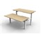RAPIDLINE PARAMOUNT 2 PERSON BACK TO BACK ELECTRIC HEIGHT ADJUSTABLE WORKSTATION 1500 X 1530MM NATURAL OAKWHITE FRAME